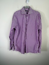 Burberry Purple White Striped Dress Shirt 16.5