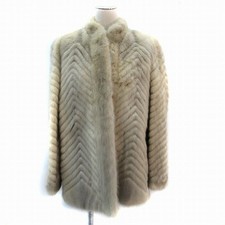 EMBA Fur Coat Mink Half-Length Beige Authentic