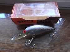 Old Large Screwtail Eye Bomber Model A 6A 80 Chrome Scale Silver Shad