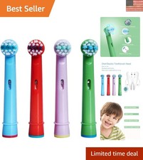 4 Extra-Soft Replacement Toothbrush Heads for Children - Compatible with Oral-B