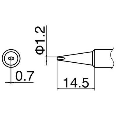 Hakko Lötspitze Serie T18, Format D1,2 T18-D12