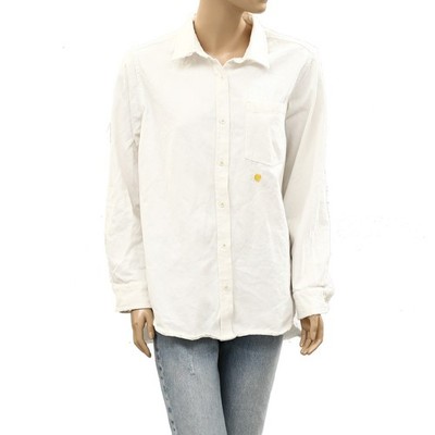 Kerri Rosenthal Mia Shirt Quilted Patch Shirt Top Buttondown Cotton L 287852