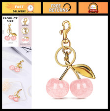 Cute Cherry Bag Charm - Sparkling Purse Accessory for Women - Stylish Keychain