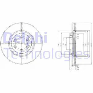 DELPHI BG4133 Disco freno ventilato, Oleato - Immagine 2