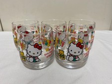 Hello Kitty Retro Glass Set of 5 Sanrio Japan Vintage Collectible