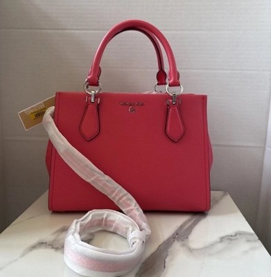 Michael KorsMarilyn Saffiano Leather Medium Satchel /Shoulder/Hand Bag Geranium