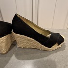 Matisse Rita Black Suede Espadrille Peep Toe Wedges — photo 7