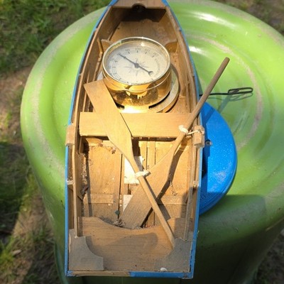 Springfield Advertising Specimen Wooden Boat Model w/ Compass Nautical Theme