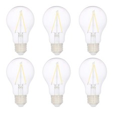 Amazon Basics A19 LED Light Bulbs, 40W 6 Count Pack of 1 , Clear, Daylight