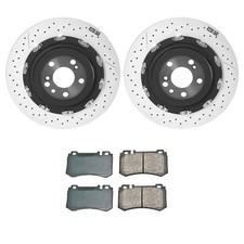 Akebono Euro Rear Brake Kit Drilled Slotted Disc Rotors Ceramic Pads for MB R230