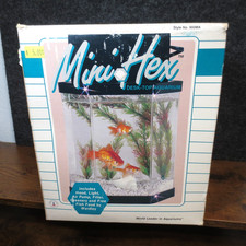 Wardleys Mini Hex Desktop Aquarium 1 Gal Fish Tank Vintage Pet Accessories USA