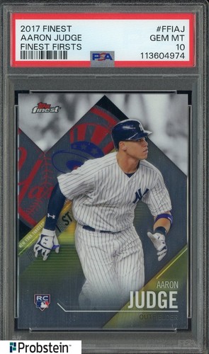 2017 Topps Finest #FFIAJ Aaron Judge Yankees Finest First RC Rookie PSA 10