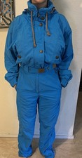Tuta da sci Bogner donna vintage pezzo unico neve bavaglino tuta verde acqua piccola USA come nuova