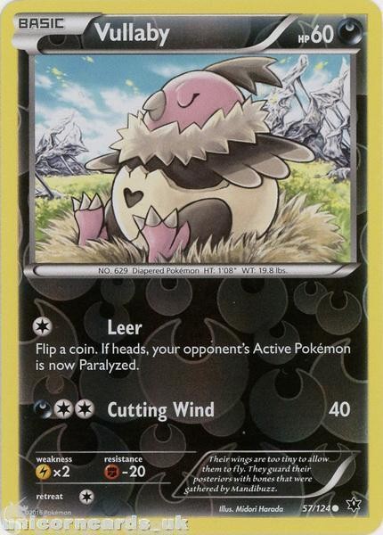 Vullaby 57/124 Fates Collide Reverse Holo Mint Pokemon Card
