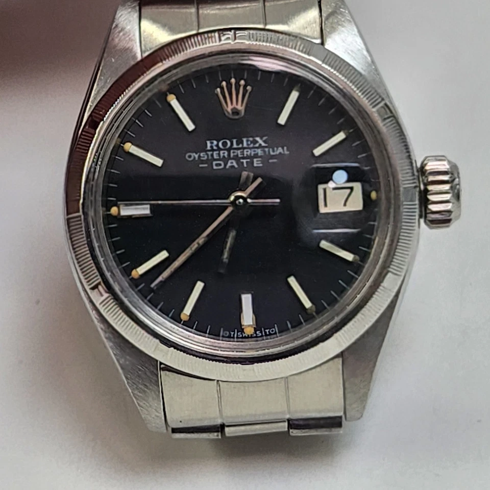 Женские автоматические часы Rolex дата 26 мм черный циферблат устричная сталь 6919 около 1974 г. - Изображение 2 из 4