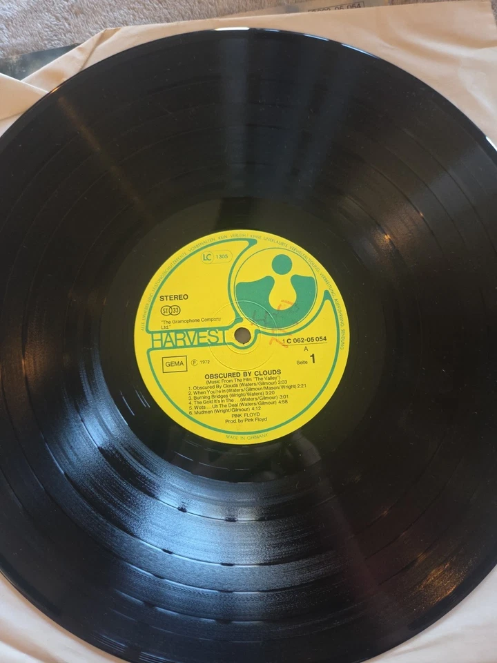 Vintage Pink Floyd Obscured By Clouds Harvest ST-11078 Vinyl Record - Image 3 of 4