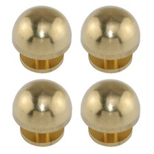 4Sets Gold 1/2" Purse Handbag Feet Nailhead Round Stud Solid Brass Screw-Back