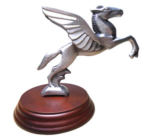 Chrome Metal Horse Car Hood Ornament Emblems Pony Wing Badge Decal Sticker