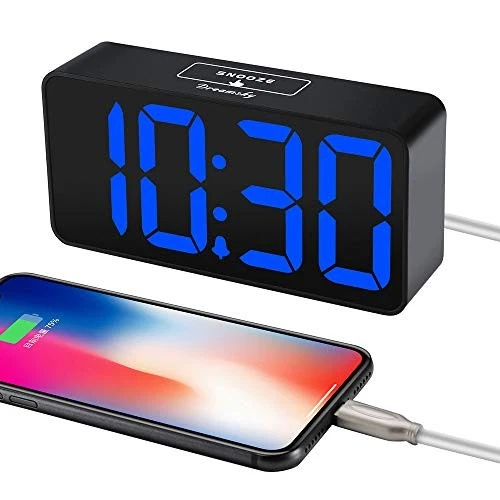Dreamsky Reloj Despertador Digital Compacto con Puerto USB para Carga, 0-100% Foto 4 de 4