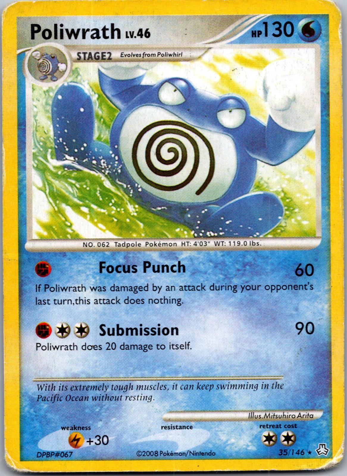 POLIWRATH 35/146 RARE LEGENDS AWAKENED POKEMON HEAVILY PLAYED