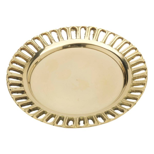 Rustikal Kerzenteller Golden Ø11Cm Kranz Messing Poliert Dekoration Untersetzer-image