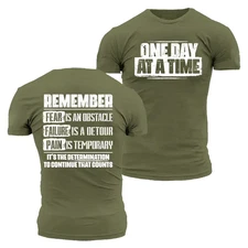 Grunt Style One Day At A Time T-Shirt, Unisex Short Sleeve Casual 100% Cotton