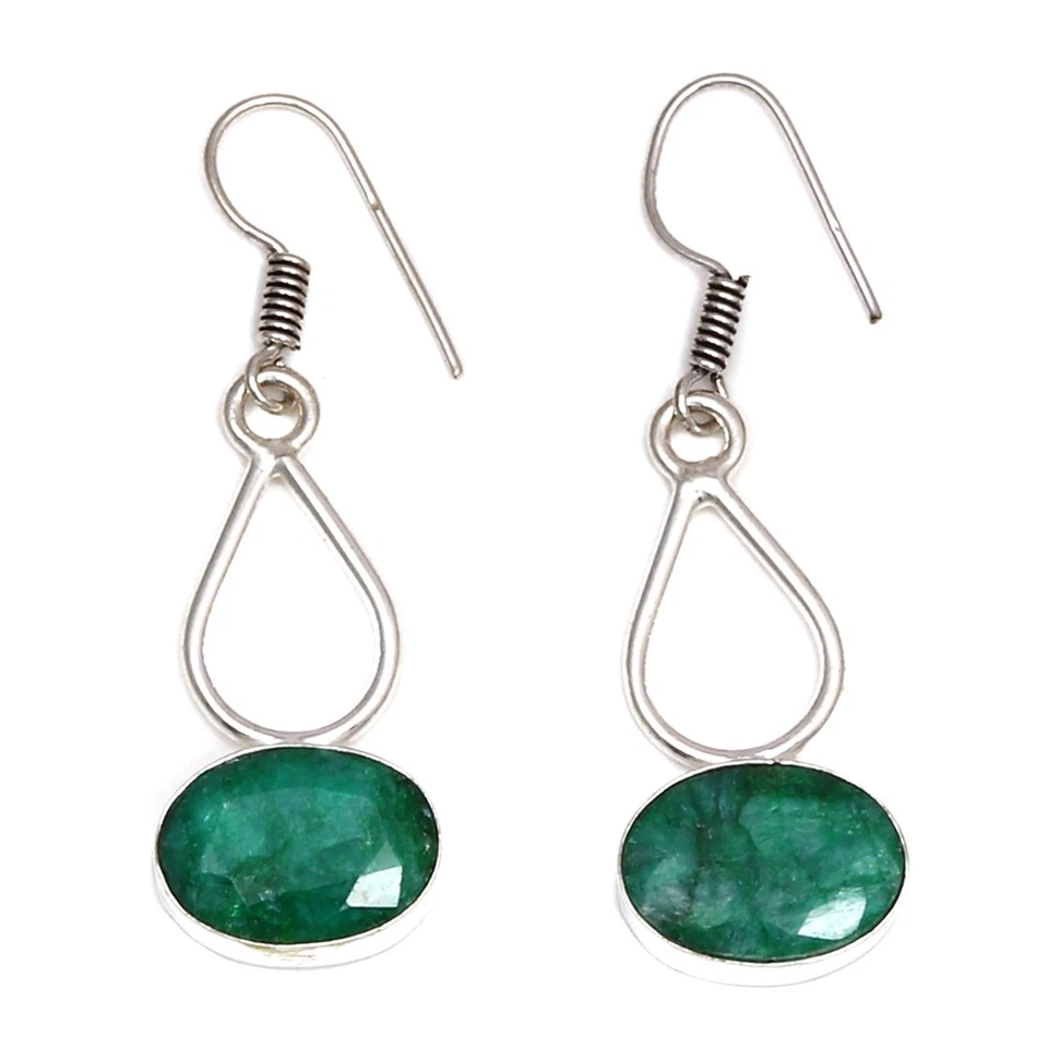 Colar e conjunto de joias artesanais de quartzo verde safira esmeralda ametista 18-20"" - Imagem 4 de 4