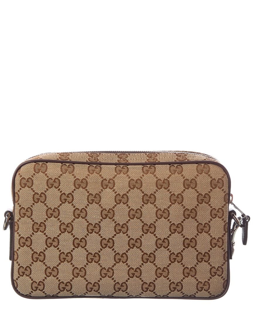 Gucci Small Gg Canvas & Leather Crossbody Men's Brown image 2