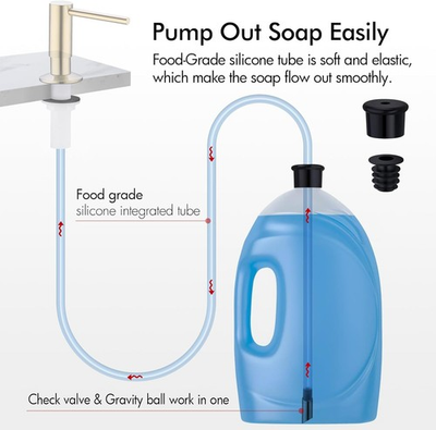 #ad Kitchen Sink Soap Dispenser Extension Tube Kit with Check Valve Under Sink amp;... $21.91