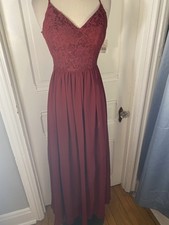 DAVID BRIDAL BRIDEMAID BY CITY TRIANGLE BURGUNDY OPEN SIDE DRESS-SIZE2-NWT120.00