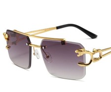 Leopard Head Hollow Mirror Leg Sunglasses Personalized Hip Hop  Street Photo Sun
