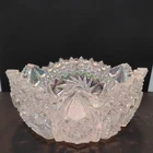 Vintage LE Smith Comet and / in the Stars Clear Iridescent Carnival Glass Bowl