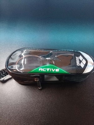Arena Adult Swim Goggles Black Dark Tinted Lenses w/ Active Hard Zip Case