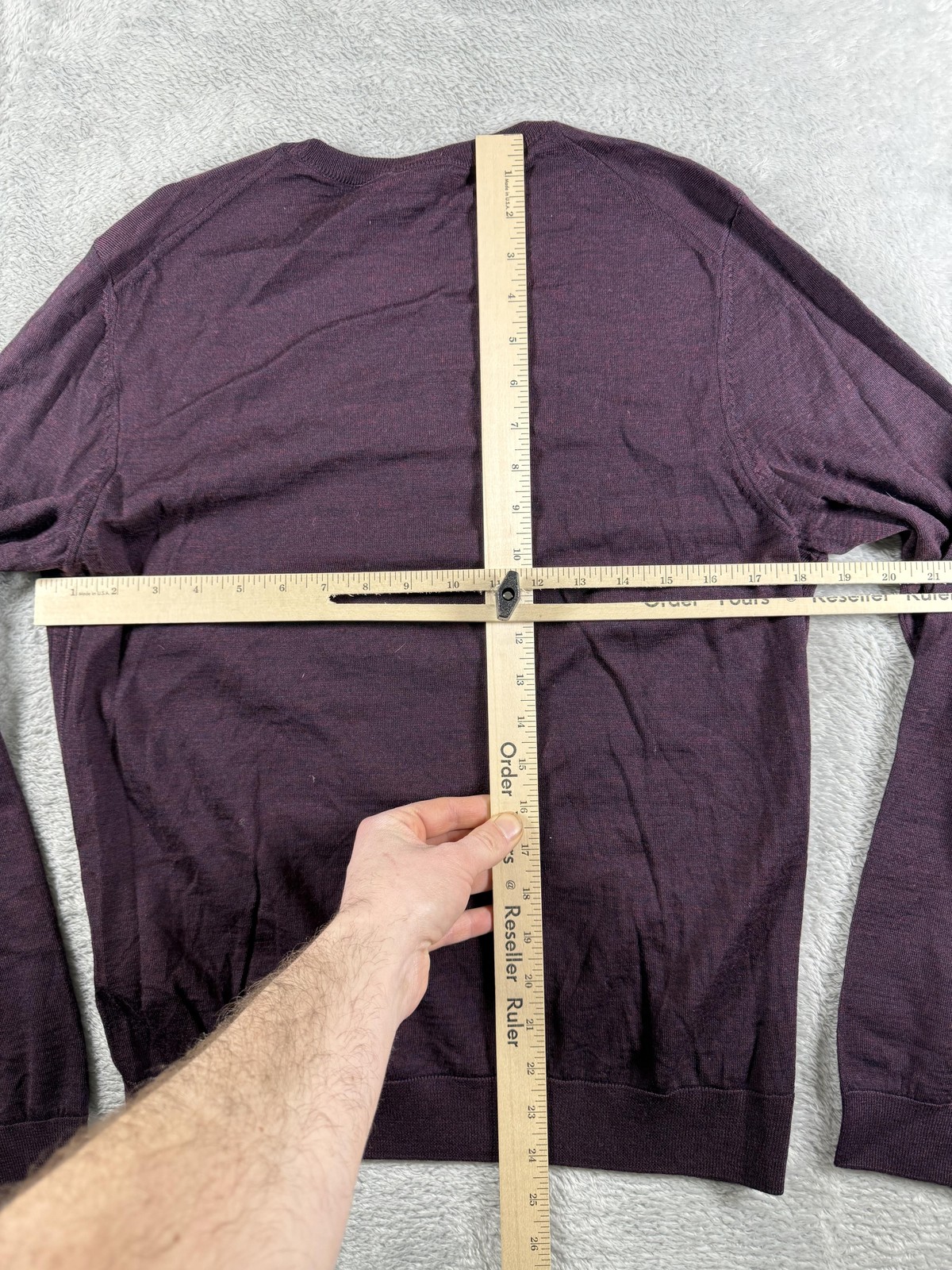 Hugo Boss Sweater Mens Small Purple Wool Minimalist Pullover Sweater Jumper thumbnail 7