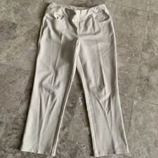 Belle by Kim Gravel Reg Perfect Ponte Straight Leg Pant Size 12 Beige Pull On