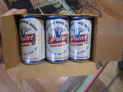 Minty 6 Pack Point Bock Aluminum Pull Tab Beer Cans & Cardboard Box Case