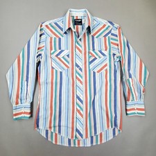 Vtg Wrangler Cowboy Cut Shirt Mens Aztec Southwestern Western Buttondown Rodeo