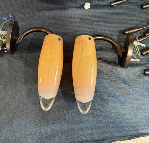 Set Of 2 LBL Lighting Wall Sconce Gorgeous Heavy Glass High End Lighting