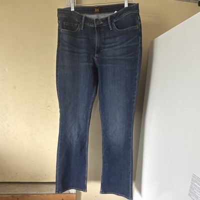 Lee Women s Bootcut Jeans Mid Rise Medium Wash Blue Denim Cotton Blend 12