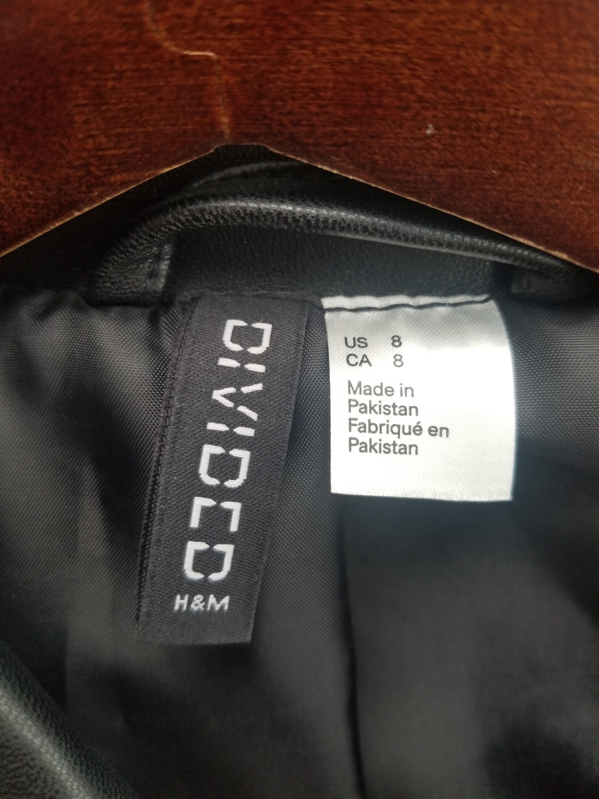 H&M Women's Black Faux Leather Biker Jacket Size 8 | EUR 40 image 3