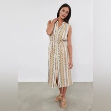 Velvet Graham & Spencer Elena Boho Embroidered Midi Dress Small NWT