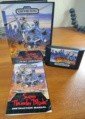 Sega Genesis Super Thunder Blade 1989 Complete in Box with Manual - Clean VGC