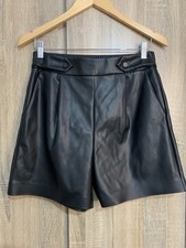 F&F pleather faux leather shorts black UK10