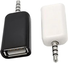 ThrtRht 2 Pack AUX to 3.5mm Audio Adapter - USB A Female to Male Converter for