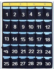 Numbered Pocket Chart Over Door Hanging Classroom Organizer for Cell Phones 20