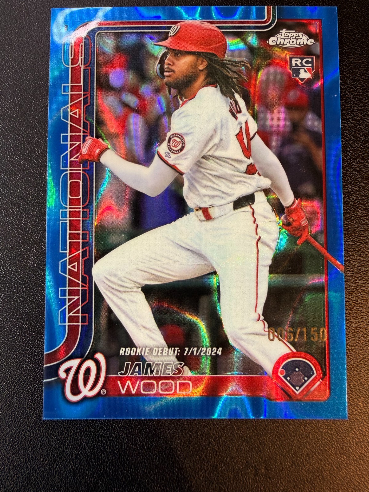 2025 Topps Chrome Update Series - James Wood #USC95 - Blue Refractor /150