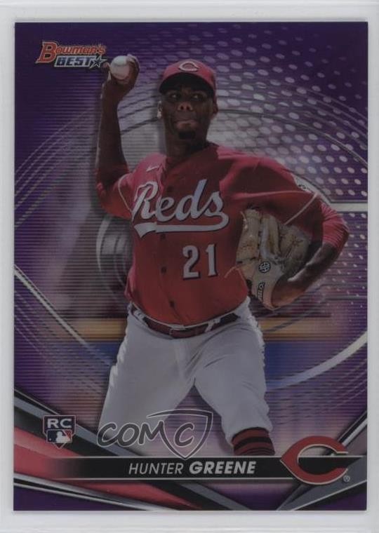 2022 Bowman's Best Purple Refractor 245/250 Hunter Greene #54 Rookie RC 5q7