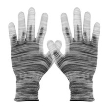 4Set Guanti Antistatici Guanto Protettivo Elettrostatico, Taglia Grande Nero