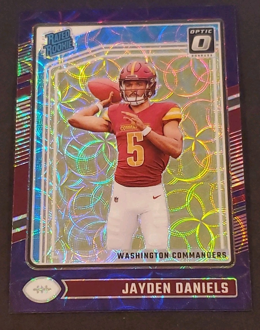 Jayden Daniels 2024 Panini Optic Rated Rookie #248 Purple Scope Prizm RC