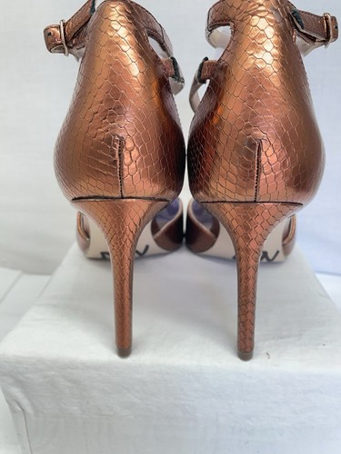 27 EDIT Naturalizer Womens Abilyn Ankle Strap Pump in Copper Pointy Toe Heel 9.5 - Picture 6 of 11